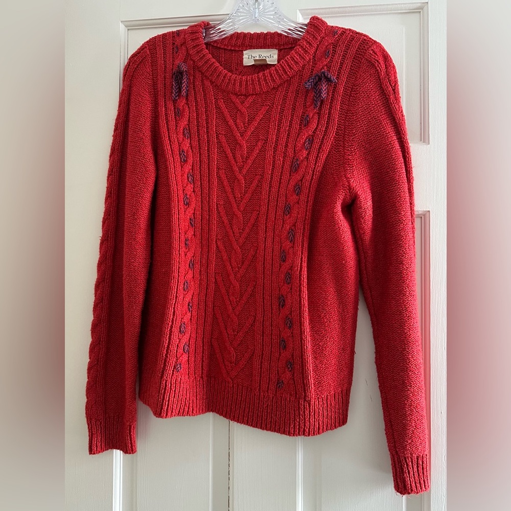 The Reeds/J.Crew Red Cable Knit Sweater